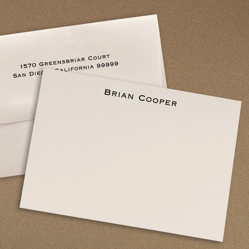 Executive Flat Note Cards, Personalized Executive Flat Note Cards