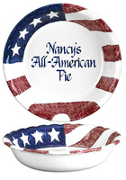 American Flag Pottery Pie Plate