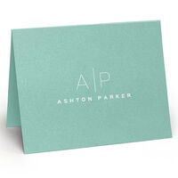 Duogram Folded Shimmer Note Cards