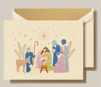 Foil Embossed Nativity Boxed Folded Holiday Cards