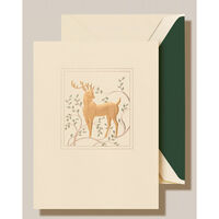 Engraved Woodland Deer Boxed Folded Christmas Cards