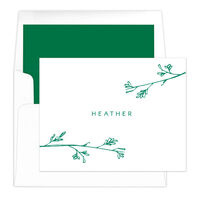 Sketched Branches Folded Note Cards  - Raised Ink