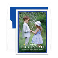 Hanukkah Faux Foil Border Photo Cards