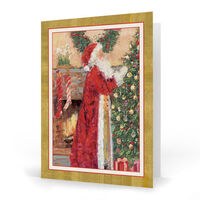 Santa at the Fireplace Folded Holiday Cards