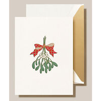 Mistletoe Bough Folded Holiday Cards - Raised Ink