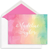 Rainbow Watercolor Folded Note Cards
