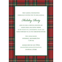 Royal Plaid Border Invitations
