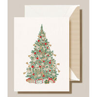 Trimmed Christmas Tree Folded Holiday Cards - Raised Ink