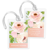 Pink and Grey Bouquet Luggage Tags