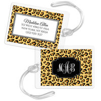 Black Leopard Luggage Tags