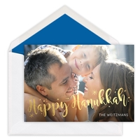 Happy Hanukkah StarBurst Foil Holiday Photo Cards