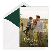 Merry Christmas Starburst Vertical Photo Cards