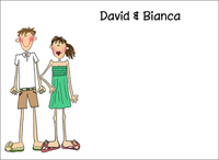 Casual Couple Customized Note Cards