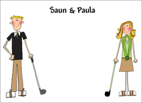 Golf Couple Customized Note Cards