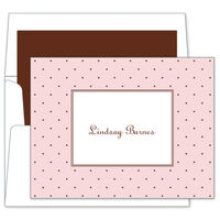 Pink with Brown Dot Note Cards
