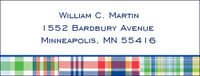 Blue Madras Return Address Labels