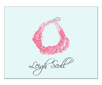 Pink Necklace Foldover Note Cards