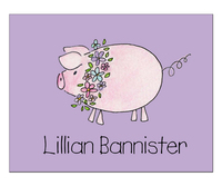 Pink Pig Foldover Note Cards