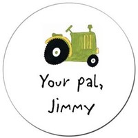 Tractor Round Gift Stickers
