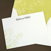 Green Botanical Flat Note Cards