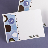 Colorful Blue M&M Flat Note Cards