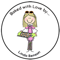 Baking Cookies Round Gift Stickers in Color