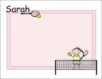 Tennis Note Cards for Girls or Boys