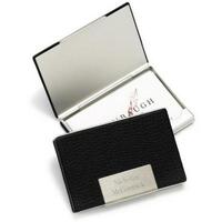 Personalized Black Leather Business Card Cases