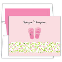 Baby Girl Baby Shoes Pink Note Cards