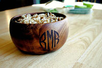 Monogrammed Wood Snack Bowls