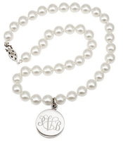 Monogrammed Pearl and Sterling Silver Necklaces