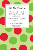 Lime with Big Red & Green Polka Dots Invitations