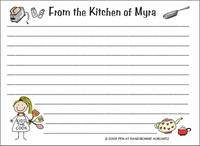 Kitchen Theme Recipe Cards