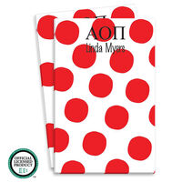 Red Polka Dot Notepads with Optional Greek Lettering