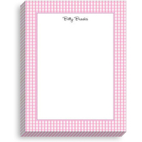 Pale Pink Gingham Border Notepads