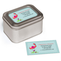 Flamingo Calling Cards in Tin Holder