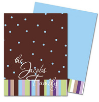 Cocoa Sage Dot Foldover Note Cards