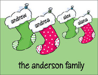 Stocking Family Christmas Foldover Note Cards