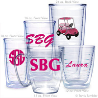 Personalized Pink Golf Cart Tervis Tumblers