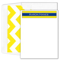 Yellow and Blue Stripe Flat Note Cards
