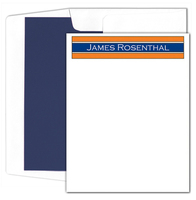 Orange and Blue Stripe Flat Note Cards