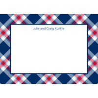 Ashley Plaid Navy Note Cards
