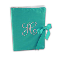 Silk Solid Embroidered Initial Photo Album