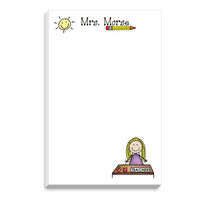 Teacher With Desk Full Color Notepad