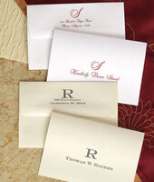 Bordeaux Initial Foldover Note Cards