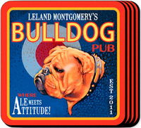 Bull Dog Ale Coaster Set