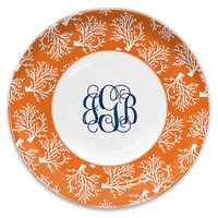 Coral Design Melamine Plate
