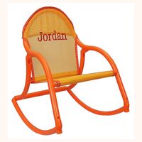 Orange Mesh Children's Rocking Chair with Orange Frame