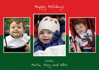 Red and Green Holiday Mez Photo Cards