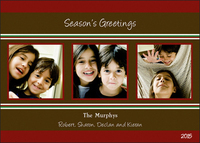 Red and Brown Holiday Cheer Photo Cards